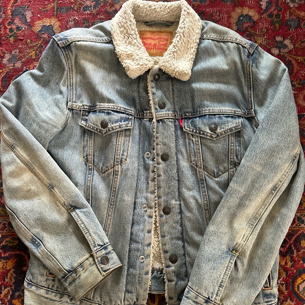 Levi's Light Blue Sherpa Collar Denim Jacket